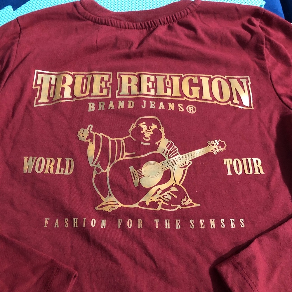 True Religion Kids Burgundy Long Sleeve Tee